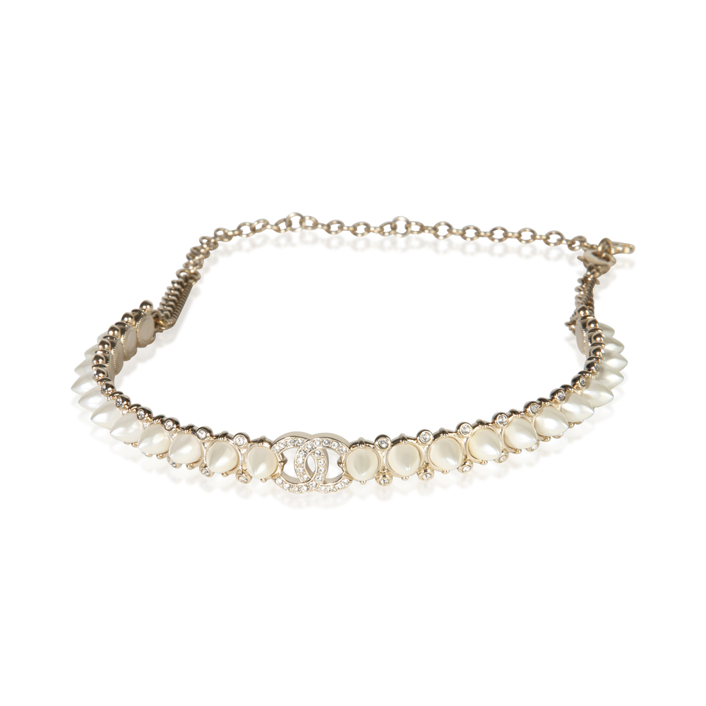 Chanel Gold-Plated 2022 Faux Pearl Studded Necklace